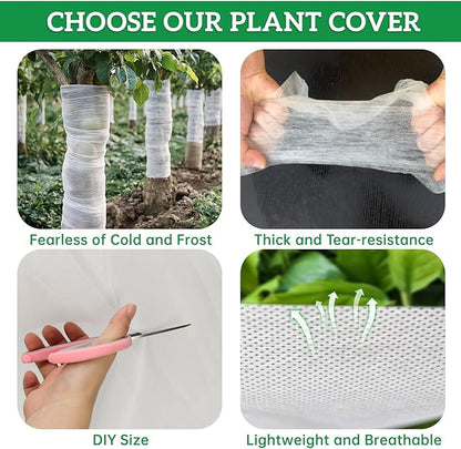 Plant Covers Freeze Protection 10 ft x 33 ft Fabric Frost Cloths for Outdoor Plants 1oz/yd² Floating Row Plant Blankets for Winter Frost Sun Protection