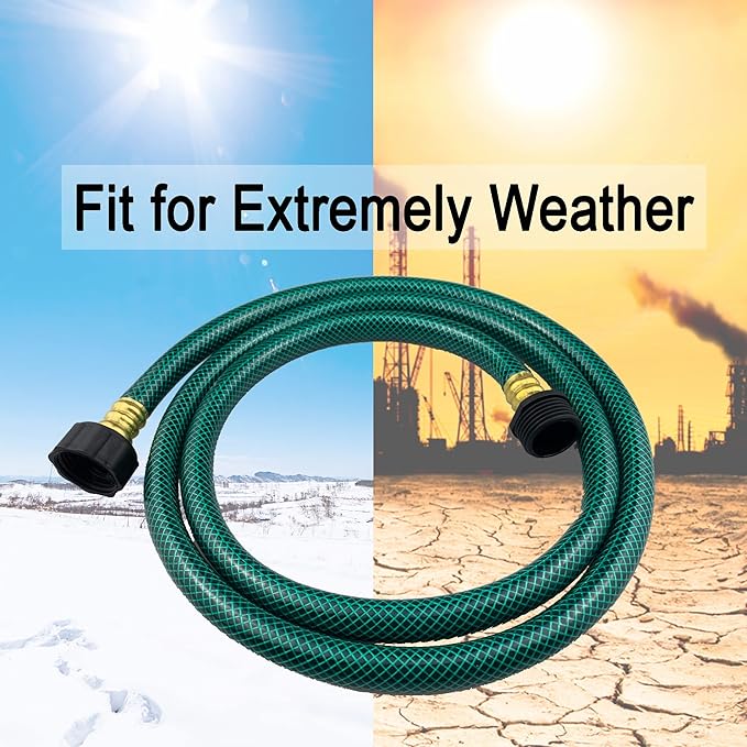 PVC Garden Hose 1/2 Inch, Flexible Water Hose with Male and Female Fittings, No Leaking, Heavy Duty, for Household, Outdoors, Lawns, Patio (50 FT, Green, Plastic Fittings)