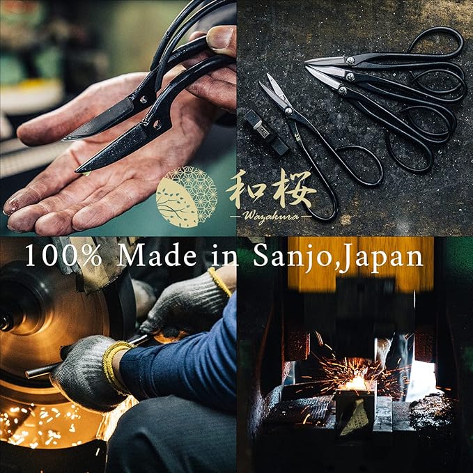 Wazakura Satsuki Bonsai Scissors Made in Japan 7 inch (180 mm), Japanese Bonsai Garden Tools, Hasami Pruning Shears