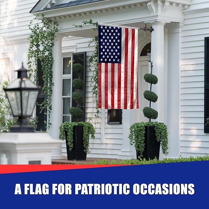 Super Tough 10ft x 15ft Nylon American Flag, Made in the USA, Embroidered Stars, Sewn Stripes