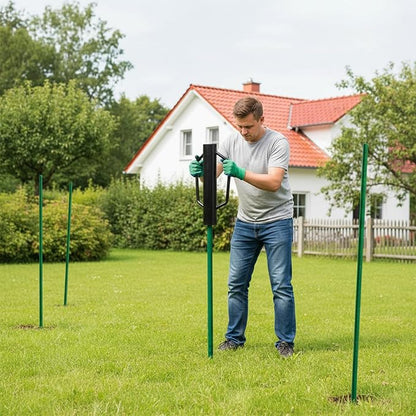 yarlung Fence Post Driver, 17 LBS Heavy Duty Hand Post Pounder with Handles for Metal U Posts, T Posts, Garden Wooden Fence, Black