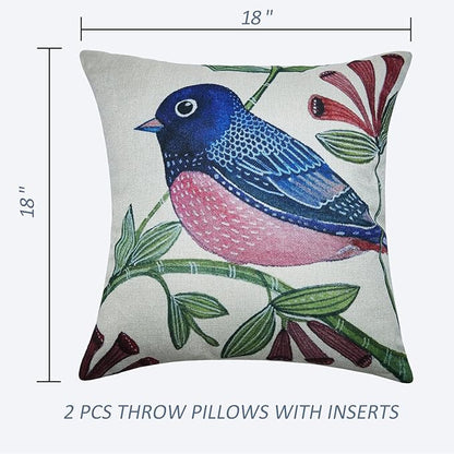 Outdoor Throw Pillows Waterproof Set of 2 Patio Pillows 18×18 Inch Decorative Pillows for Bed, Couch, Sofa and Patio Furniture