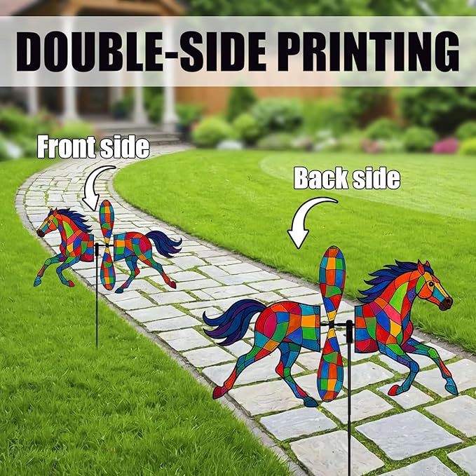 Horse Petite Spinner Outdoor, Horse Wind Spinner for Yard and Garden