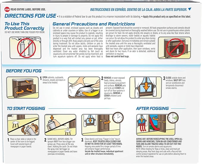 Hot Shot No-Mess! Fogger With Odor Neutralizer 3 Count-1.2 Ounce Cans, Kills Hidden Bugs, No Need To Turn Off Pilot Lights, 6 Pack