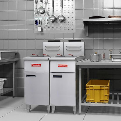 Commercial Open Pot Fryer with 2 Baskets, 100000 BTU 40-50 Lbs Oil Capacity Liquefied Gas Fryer (Propane), Only Commercial Use Deep Fryer for Restaurants, Food Trucks-Floor Standing