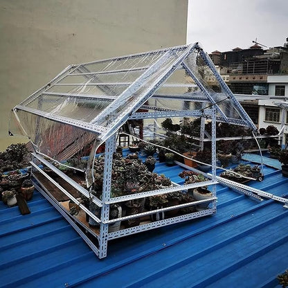 12' X 12' Clear Tarps Heavy Duty Waterproof PVC Vinyl 14 Mil Thick, Glass Tarpaulin with Metal Grommets, Protects Against Water, Tear, Cold Weather Resistan for Greenhouse Balcony Garden