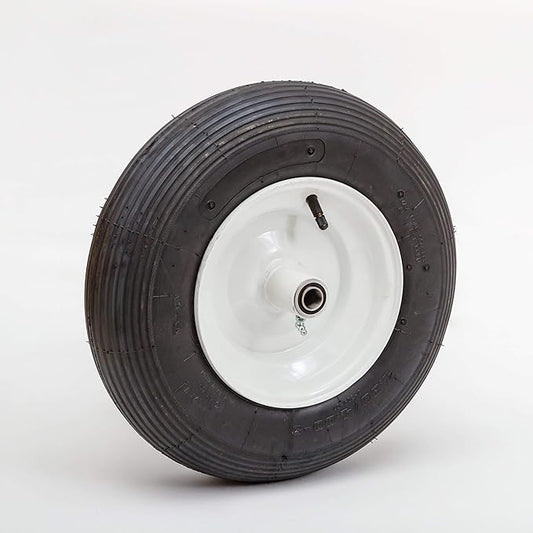 16" Pneumatic Tire | Replacement Wheelbarrow Tire | Tire for Wheelbarrows, Utility Carts | 5/8" Axle Bearings | 4" Offset Hub