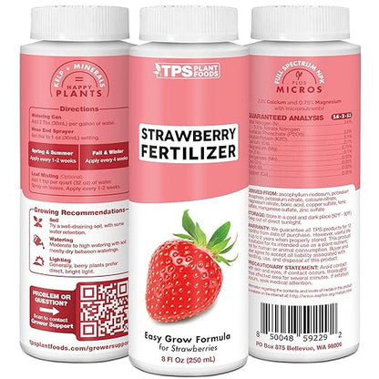 Strawberry Fertilizer for Fruit and Berry Gardens, Liquid Plant Food 8 oz (250mL)