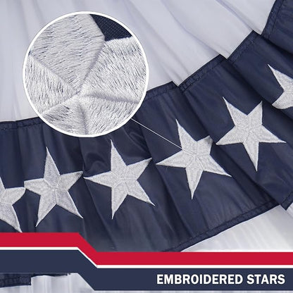ROTERDON American Flags Bunting 3x6 FT 4 Pack, 4th of July Decorations Outdoor, Red White and Blue Buntings Decorations, USA Patriotic Half Fan Bunting Flag