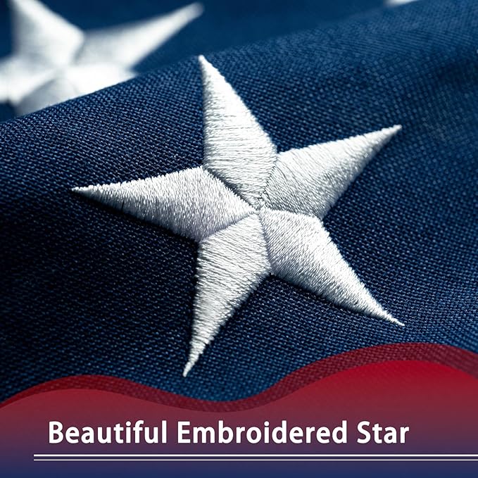 American Flag 3x5 ft Deluxe Super Tough Series, Heavy Duty Spun Polyester, All Weather US Flag USA High Wind with Embroidered Stars, Brass Grommets, Ultra Durable United States Flag Outdoor Outside