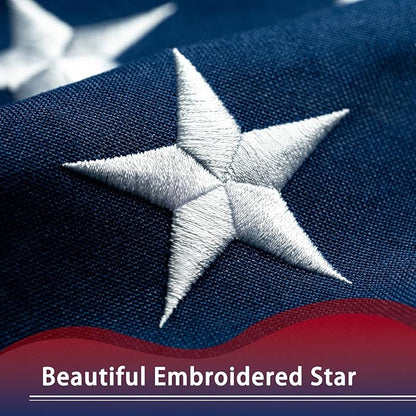 American Flag 2.5x4 ft Deluxe Super Tough Series, Heavy Duty Spun Polyester, All Weather US Flags USA High Wind with Embroidered Stars, Brass Grommets, Ultra Durable United States Flag Outdoor Outside