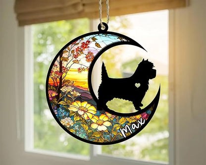Personalized Dog Memorial, Custom Name Cairn Terrier Dog Christmas Ornament with Name, Custom Breeds, Pet Loss Light Catcher, Gifts for Lovers Loss of Pet Sympathy on Mothers Day Christmas