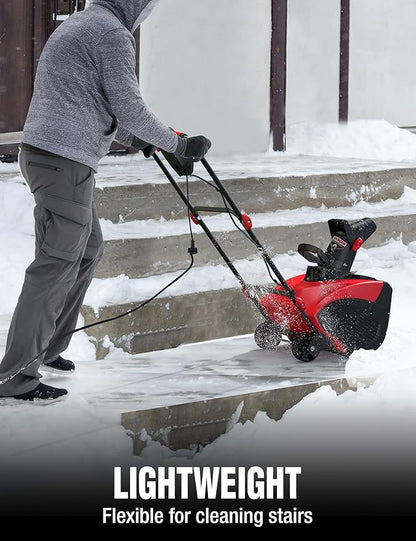 PowerSmart 18-Inch Corded Snow Blower, Electric Snow Thrower with 15-Amp Motor, 30' Throwing Distance(DB7517)