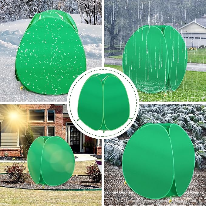 2 Pack Plant Covers Freeze Protection, 28x28x33 Winter Shrub Frost Covers for Outdoor Plants, Warm Plant Protectors Tent for Protecting Fruit Tree Potted Plants and Shrub from Freezing Animals Eating