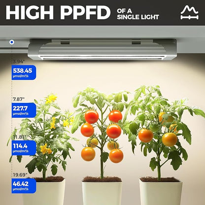 Barrina TX18 1FT Grow Light, 18W(90W Equivalent), High PPFD, Full Spectrum with 660nm Red LEDs, Grow Light Strip for Indoor Plants, Plant Shelves, Seedlings with On/Off Switch, Linkable, 1 Pack
