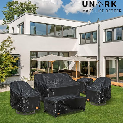 Outdoor 2 Seater Loveseat Cover, Waterproof Heavy Duty Patio Furniture Covers, 58W x 33D x 32H Inches Outdoor Couch Cover, Sofa Covers for Patio Furniture Waterproof,Black