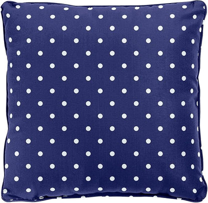 BrylaneHome 16" Square Toss Pillow - Patio & Outdoor - Patio & Outdoor - Water, Stain & Fade Resistant - Evening Blue Dot
