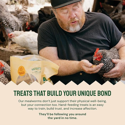 Hatortempt Chicken Feed Dried Mealworms - 5 Lb, Non-GMO & Organic - High-Protein Mealworms for Wild Birds & Ducks, Chicken Treats & Bird Food