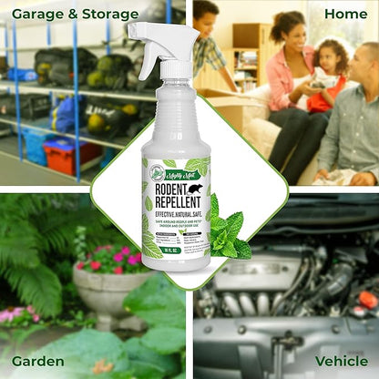 Mighty Mint Peppermint Oil Rodent Repellent Spray – Natural Indoor & Outdoor Control for Mice and Rats – Plant-Based, Extra-Strong Formula - 16 oz