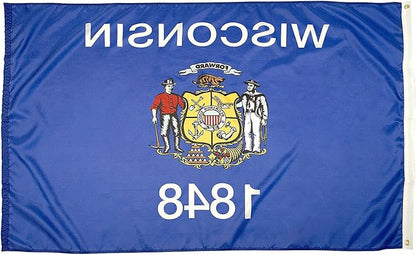 FlagSource Wisconsin Nylon State Flag, Made in the USA, 3x5'