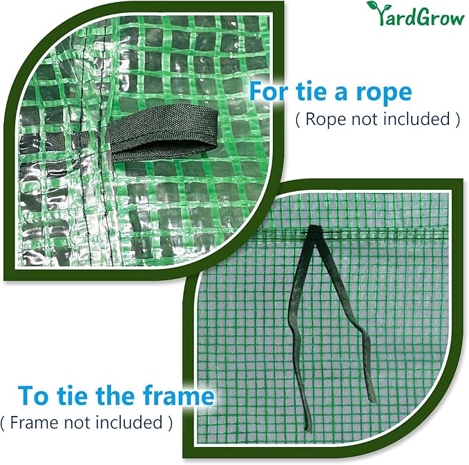 YardGrow Greenhouse Replacement Cover Larger Walk in Outdoor Plant Gardening Greenhouse, 2-Doors with 2 Mesh Windows, Frame Does NOT Included (10'x7'x7')