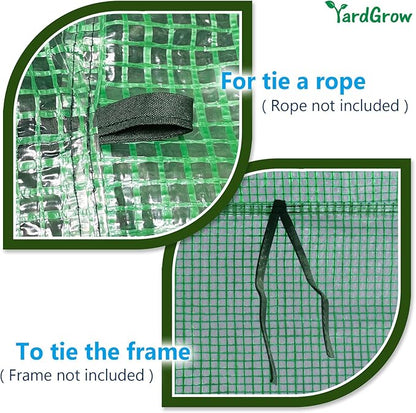 YardGrow Greenhouse Replacement Cover Larger Walk in Outdoor Plant Gardening Greenhouse, 2-Doors with 2 Mesh Windows, Frame Does NOT Included (25'x10'x6.6')