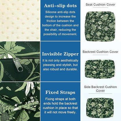14 PCs Patio Cushion Covers for 7 PCs Outdoor Furniture Sectional Seating Sets Water Resistant Plus 2 Throw Pillows (Goldfish Grass, 23.6 * 23.6 * 3.5 in-14)