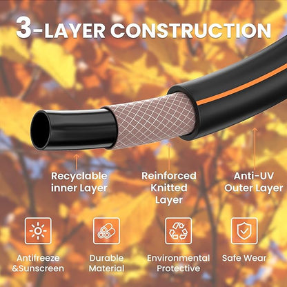 Giraffe Tools Garden Leader Hose 3ft x 5/8", Short Water Hose Heavy Duty, Flexible, Lightweight Hybrid Hose with Swivel Handle, Double Female Fittings, Burst 600 PSI