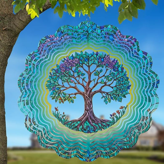 Metal Wind Spinners for Outdoor,Birthday Gifts for Women Mom Grandma, 12 Inch Tree Wind Spinner Bird Devices Deterrent to Scare Birds Away from Yard Patio Farm, Kinetic Sculpture Garden Decor