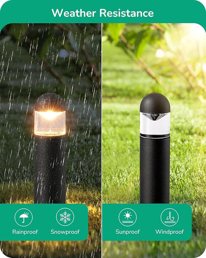 EDISHINE Low Voltage Landscape Lighting, 12V 3W 3000K Warm White, Electric Outdoor Bollard Lights with Connectors, Waterproof LED Pathway Driveway Walkway Lights Wired for Yard Garden