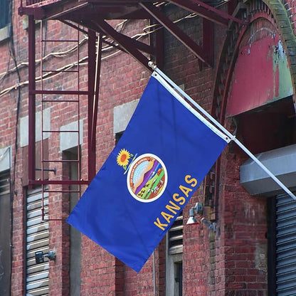 AMZFLAG Kansas State Flag 3x5 ft Outdoor, Double Sided Kansas Flag Heavy Duty KS Flags of Kansas with 2 Brass Grommets