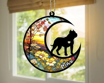 Personalized Dog Memorial, Custom Name Presa Canario Dog Christmas Ornament with Name, Custom Breeds, Pet Loss Light Catcher, Gifts for Lovers Loss of Pet Sympathy on Mothers Day Christmas