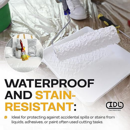 Plastic Sheeting 6 mil, 12' x 50' (600 sq. ft.) - Thick Semi-Clear LDPE Plastic Sheeting Heavy Duty for Construction and Painting - Vapor Barrier Plastic Sheeting - Roll of Plastic by IDL Packaging