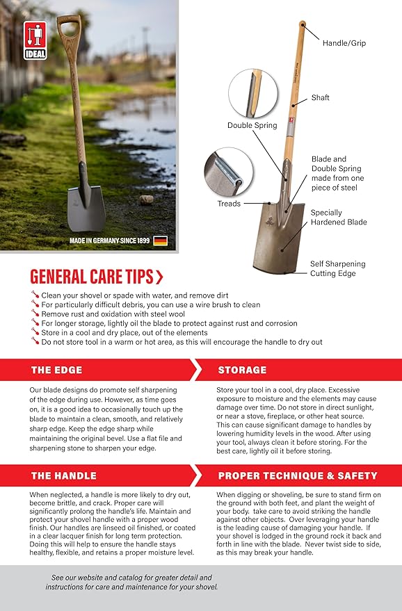 IDEALSPATEN - Made in Germany Since 1899 - Wolfsburg Leaf Rake Professional Heavy Duty Adjustable Leaf Rake 3.5lb - 66in (Wolfburg)#IS440