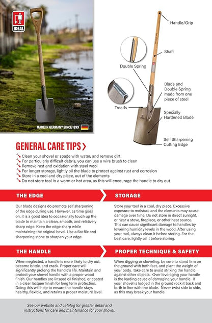 IDEALSPATEN - Made in Germany Since 1899 - Wolfsburg Leaf Rake Professional Heavy Duty Adjustable Leaf Rake 3.5lb - 66in (Wolfburg)#IS440