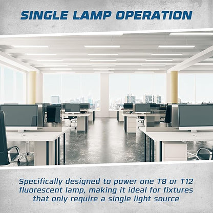 OHLECTRIC Replacement for Keystone KTEB-120-1-TP-EMI 1 Lamp T12 Electronic Fluorescent Ballast | 120V Input with Instant Start Operation | 0.90 Ballast Factor, UL-Approved