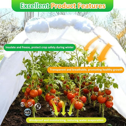 White Plant Covers Freeze Protection, 10 x 10 ft - 1.5 oz/yd² Frost Cloths for Outdoor Plants, Tree Covers Freeze Protection, Winter Garden Blanket, Sun Cover for Plants for Greenhouse, Vegetables