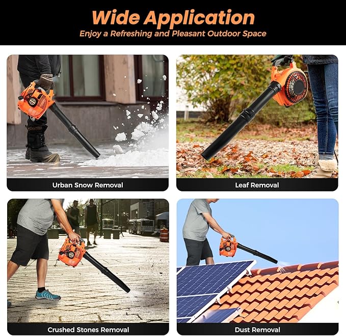 Gas Leaf Blower 25.4cc 2-Cycle Handheld Leaf Blower Gas Powered, Gasoline Blower for Lawn Care Sweeping Fallen Leaves Dust Garbage,4.59ft³/h | US Stock