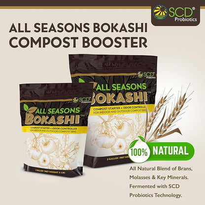 All Seasons Bokashi 5.5 lb Compost Starter - Dry Bokashi Bran for Kitchen Compost Bin, Composts Food, Garden and Pet Waste, Controls Bad Odors by SCD Probiotics