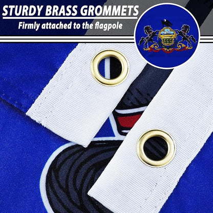 FLAGWIN Pennsylvania Flag 3x5 FT - 3 Ply Double Sided Polyester Pennsylvania State Flag with Brass Grommets - Vivid Color and Fade Proof State of Pennsylvania Flags 3x5 Outdoor