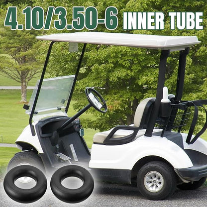 13x4.00-6 Inner Tube 4.10/3.50-6 Heavy Duty Replacement Tire Tubes with Straight Valve Stem for Wheelbarrows, Mowers, Hand Trucks - 2 Pack