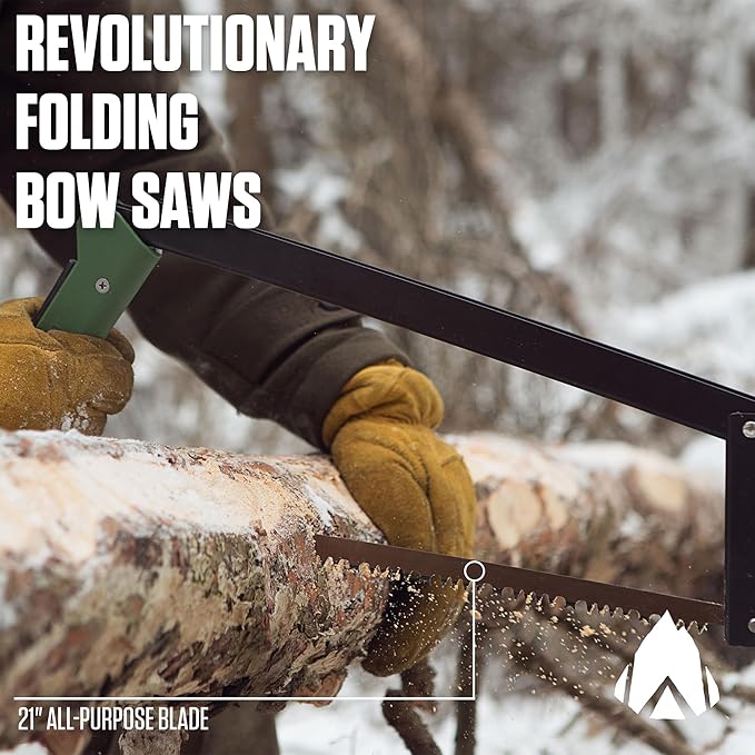 AGAWA - BOREAL21 Tripper Kit - Includes 21" Folding Saw, Nylon Carrying Case, 21" All-Purpose & 21" Aggressive Blade - For Camping, Hiking & Survival Gear (Black Frame/Green Handle)