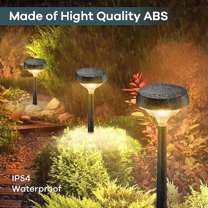 Linkind Solar Pathway Lights 4 Pack, Solar Lights Outdoor, Warm White Path Waterproof for Walkway Yard Landscape Garden