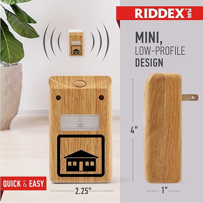 RIDDEX Plus Insect Control- Plug in, Mouse Deterrent - Pest Control for Defense Against Rats, Mice, Roaches, Bugs and Insects (Wood)