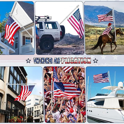 REERON House Flag Pole Kit, 5 FT Metal Spinning Flag Poles Kit, 1" Tangle Free Stainless Steel Flagpole with 360° Flagpole Rings & 2-Position Bracket for Outside House Porch Wall Mount for 3x5 Flag