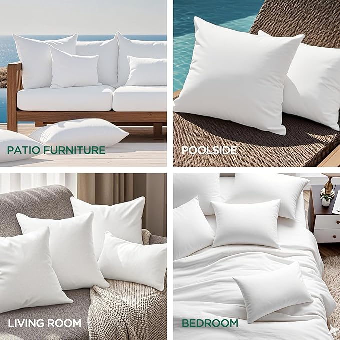 Codi 18x18 Outdoor Pillow Inserts Set of 2, Throw Pillows Waterproof for Patio Furniture