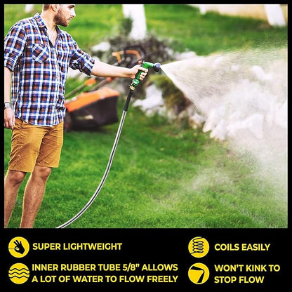 Bionic Steel PRO 75ft Garden Hose with Nozzle, 304 Stainless Steel Metal 75ft Water Hose Flexible Hose, Kink Free, Lightweight & Heavy Duty, Crush Resistant Fitting, Easy Coil, 500 PSI 2025 Model