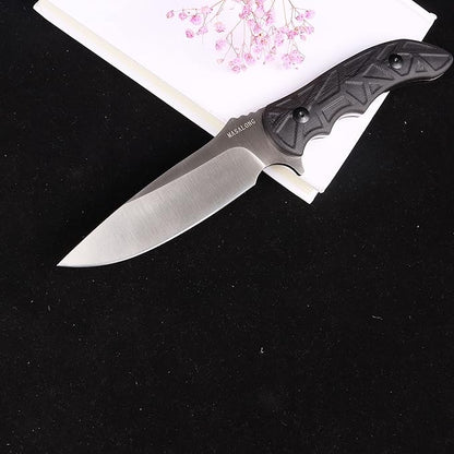 MASALONG Kni231 Full Tang Survival 9cr14mov Steel Knife With Belt Sheath For Bushcraft Camping Fixed Blade Knives