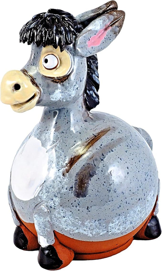 Ceramic Garden Decor - Donkey Lawn stake - Outdoor statue - Perfect, unique gifts for gardeners woman, men, yard gifts - Handmade, Frostproof