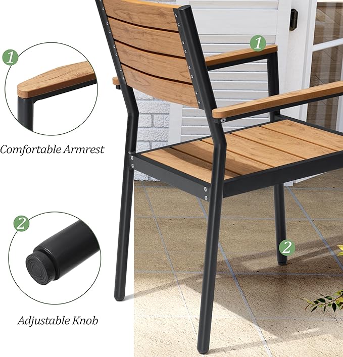 Pellebant 13 Piece Patio Table and Chairs Set for 12, Aluminum Outdoor Dining Set with Umbrella Hole, Stackable Dining Chairs & 114" Dining Table, Brown
